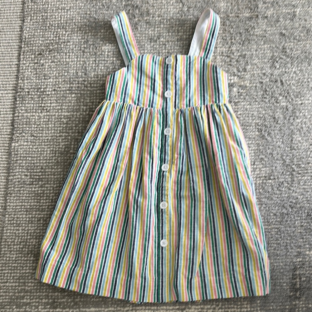 Mini Boden White and Blue Sleeveless Sundress